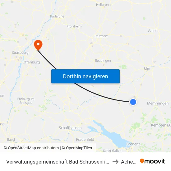 Verwaltungsgemeinschaft Bad Schussenried to Achern map