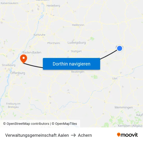 Verwaltungsgemeinschaft Aalen to Achern map