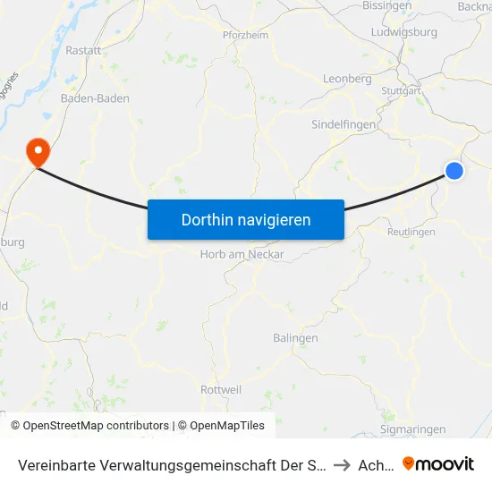 Vereinbarte Verwaltungsgemeinschaft Der Stadt Nürtingen to Achern map