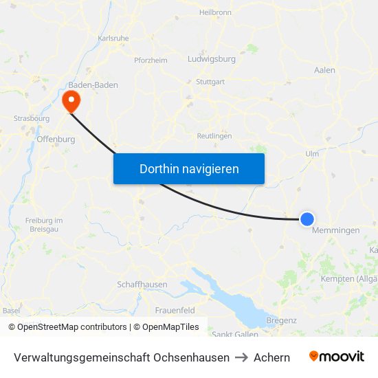 Verwaltungsgemeinschaft Ochsenhausen to Achern map