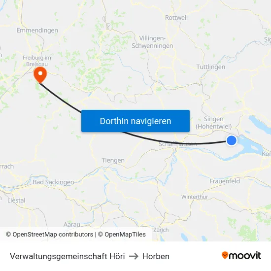 Verwaltungsgemeinschaft Höri to Horben map