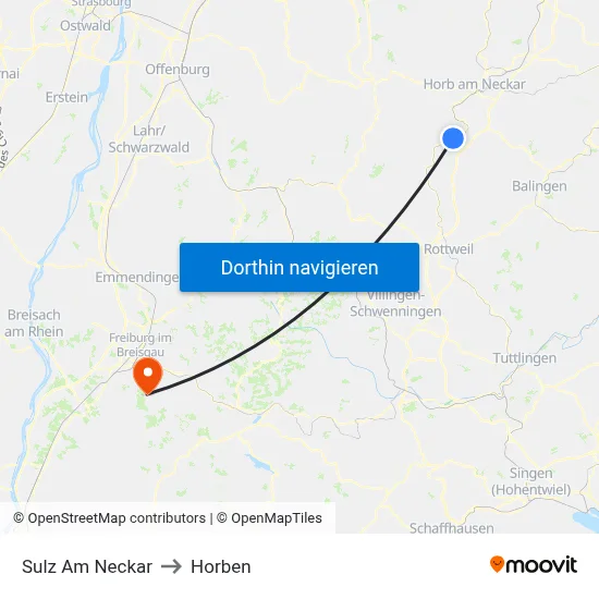 Sulz Am Neckar to Horben map