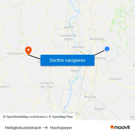 Heiligkreuzsteinach to Hochspeyer map