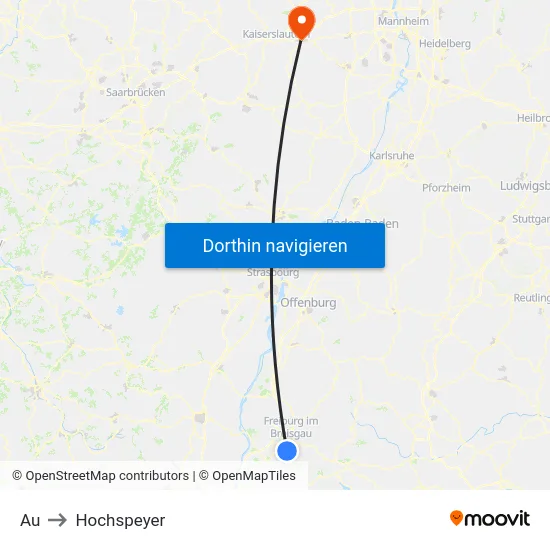 Au to Hochspeyer map