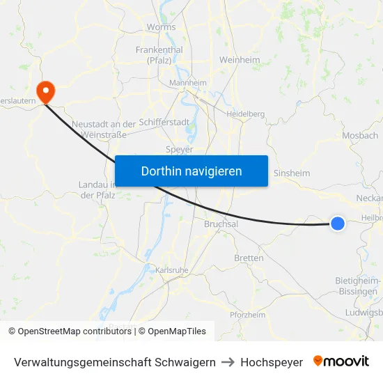 Verwaltungsgemeinschaft Schwaigern to Hochspeyer map