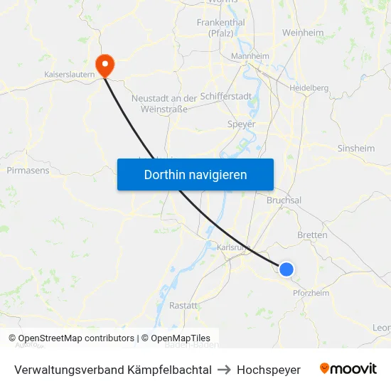 Verwaltungsverband Kämpfelbachtal to Hochspeyer map