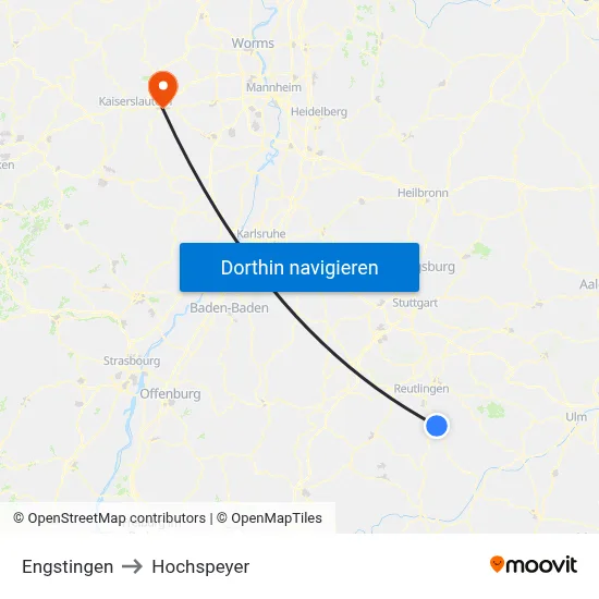 Engstingen to Hochspeyer map