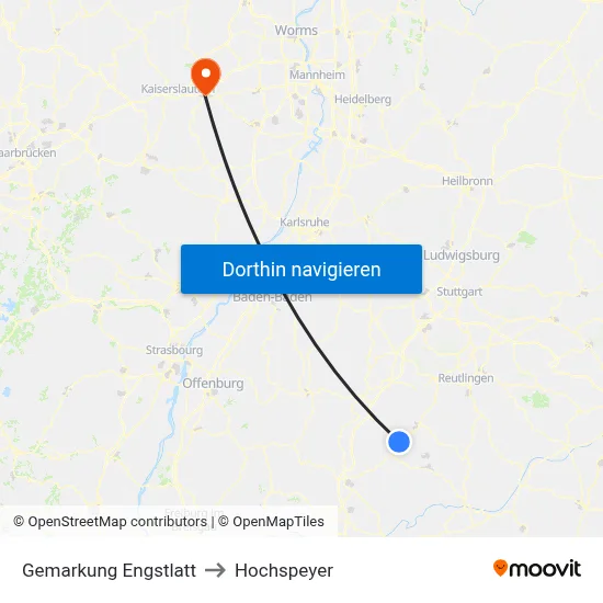 Gemarkung Engstlatt to Hochspeyer map
