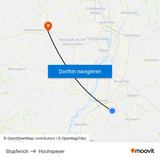 Stupferich to Hochspeyer map