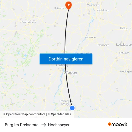 Burg Im Dreisamtal to Hochspeyer map