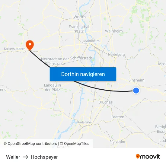 Weiler to Hochspeyer map
