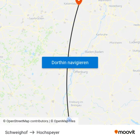 Schweighof to Hochspeyer map