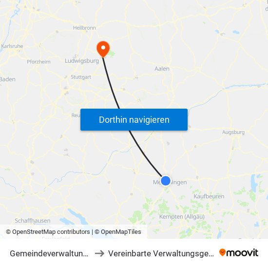 Gemeindeverwaltungsverband Rot-Tannheim to Vereinbarte Verwaltungsgemeinschaft Der Stadt Backnang map