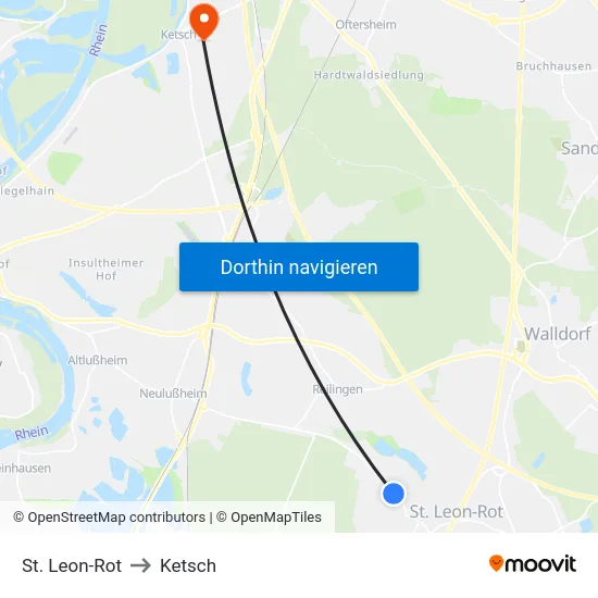 St. Leon-Rot to Ketsch map