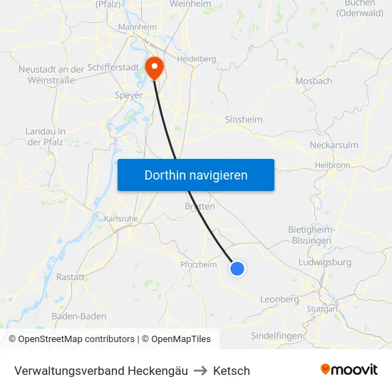 Verwaltungsverband Heckengäu to Ketsch map
