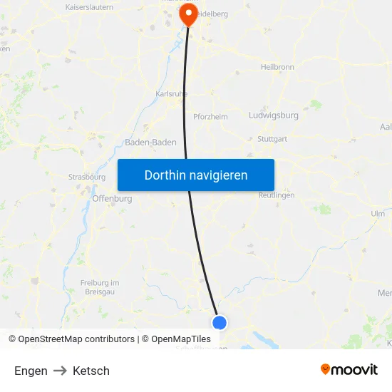 Engen to Ketsch map