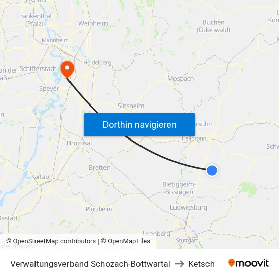 Verwaltungsverband Schozach-Bottwartal to Ketsch map