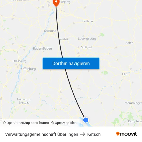 Verwaltungsgemeinschaft Überlingen to Ketsch map