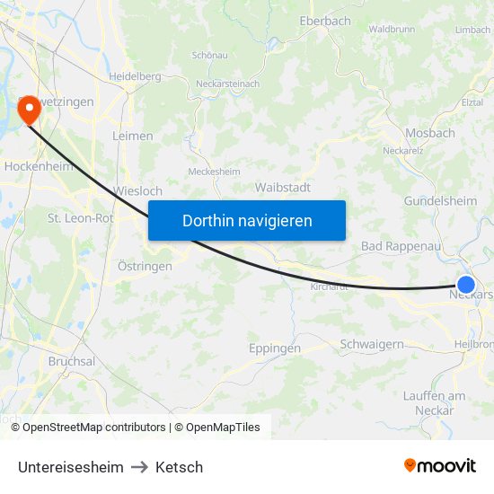 Untereisesheim to Ketsch map