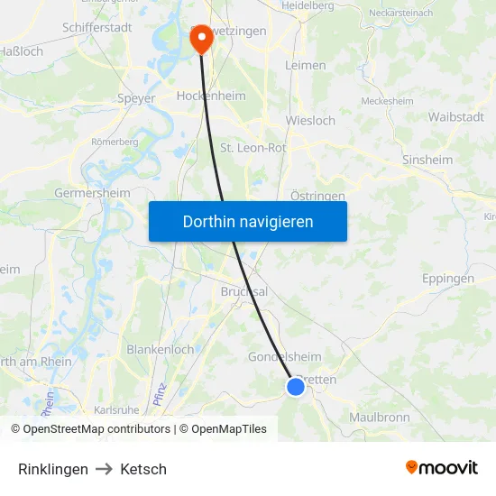 Rinklingen to Ketsch map