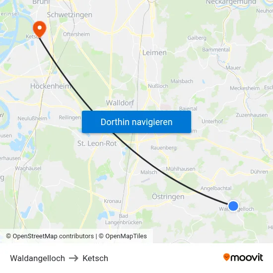 Waldangelloch to Ketsch map