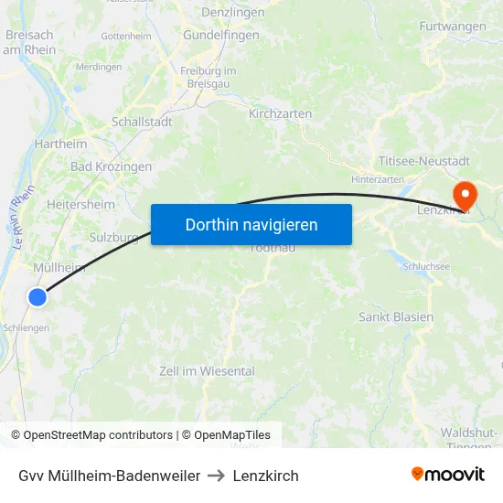 Gvv Müllheim-Badenweiler to Lenzkirch map