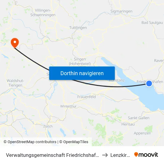 Verwaltungsgemeinschaft Friedrichshafen to Lenzkirch map
