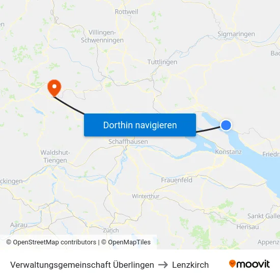 Verwaltungsgemeinschaft Überlingen to Lenzkirch map