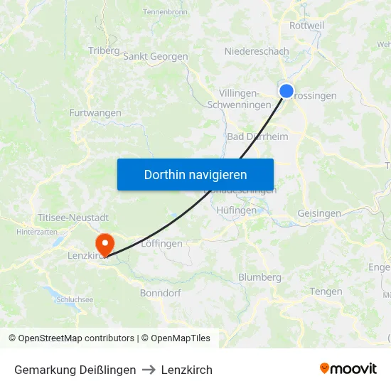 Gemarkung Deißlingen to Lenzkirch map