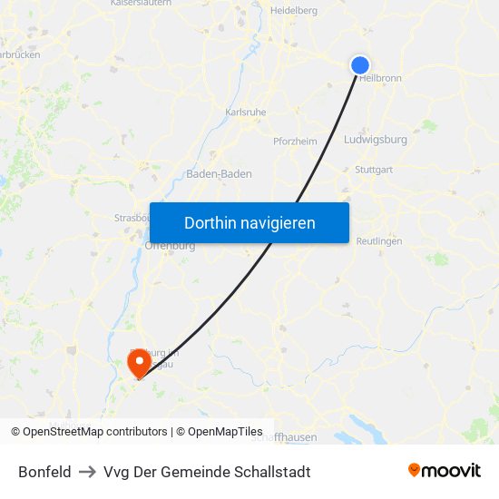 Bonfeld to Vvg Der Gemeinde Schallstadt map