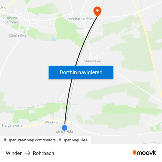 Winden to Rohrbach map