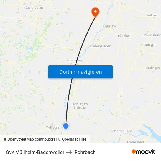 Gvv Müllheim-Badenweiler to Rohrbach map