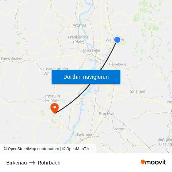 Birkenau to Rohrbach map