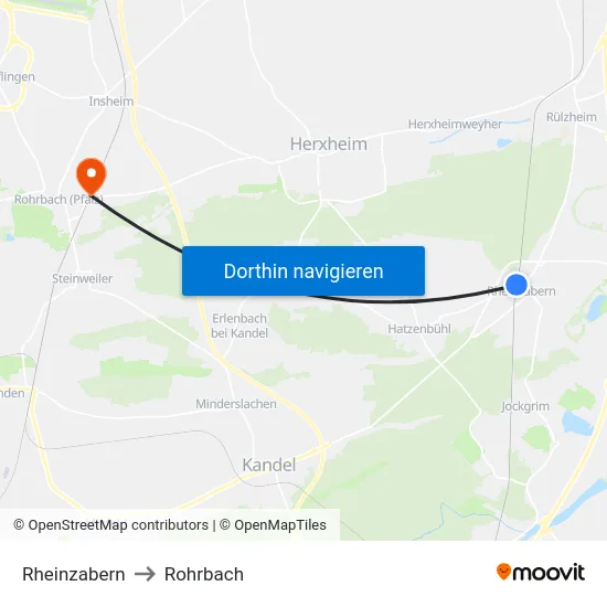 Rheinzabern to Rohrbach map