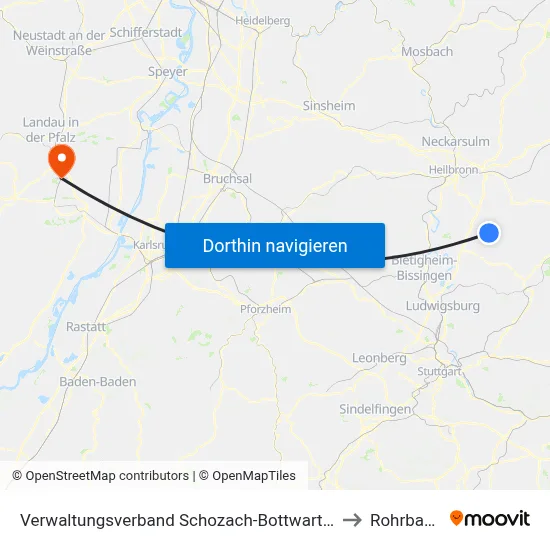 Verwaltungsverband Schozach-Bottwartal to Rohrbach map