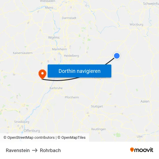 Ravenstein to Rohrbach map