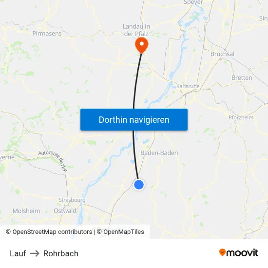 Lauf to Rohrbach map