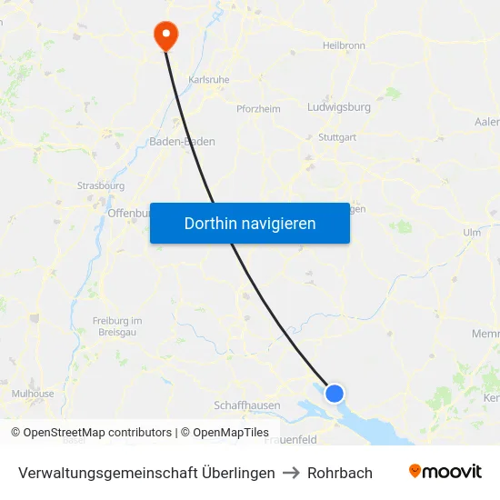 Verwaltungsgemeinschaft Überlingen to Rohrbach map