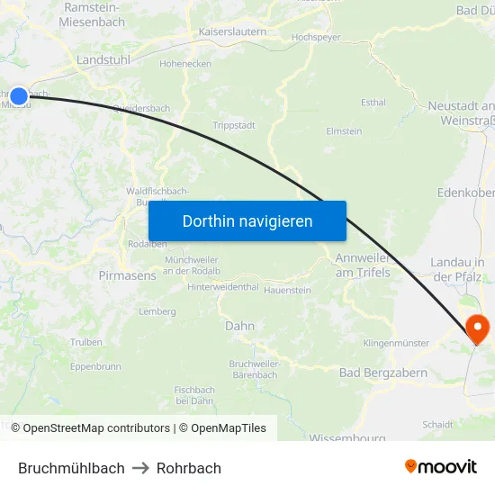 Bruchmühlbach to Rohrbach map