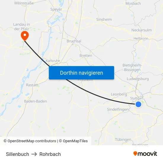 Sillenbuch to Rohrbach map