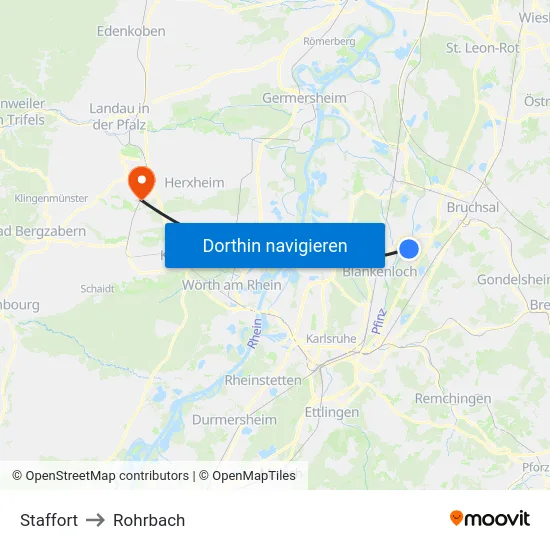 Staffort to Rohrbach map
