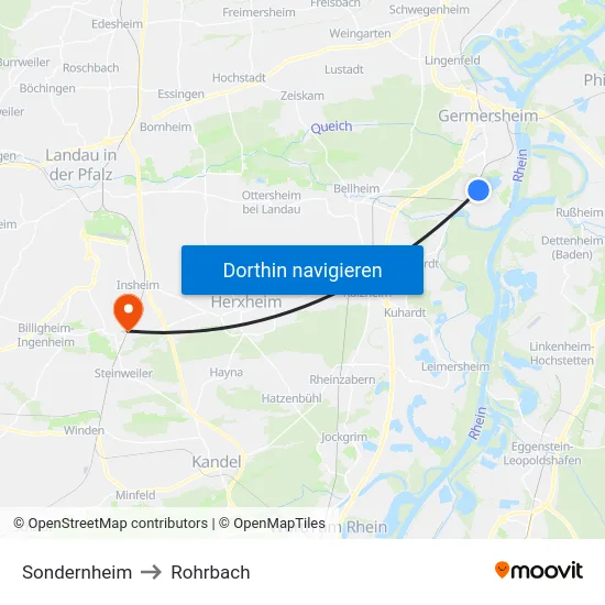 Sondernheim to Rohrbach map