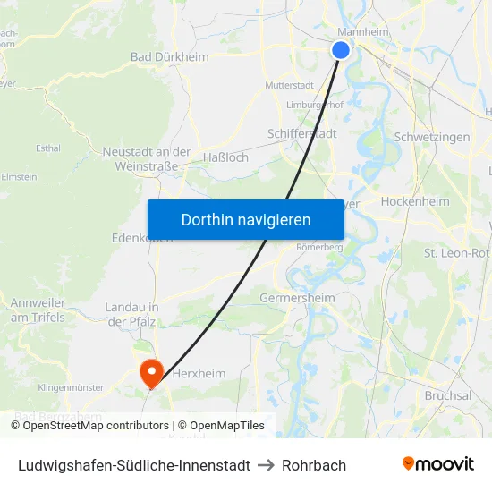 Ludwigshafen-Südliche-Innenstadt to Rohrbach map