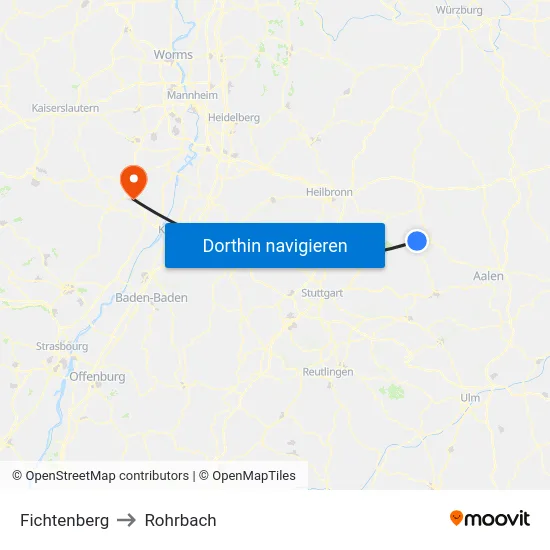 Fichtenberg to Rohrbach map