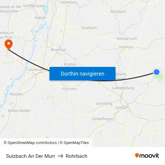 Sulzbach An Der Murr to Rohrbach map