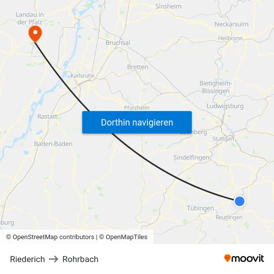 Riederich to Rohrbach map