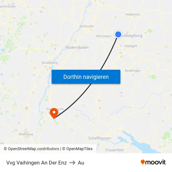 Vvg Vaihingen An Der Enz to Au map