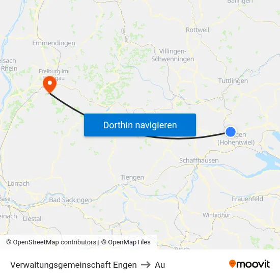 Verwaltungsgemeinschaft Engen to Au map