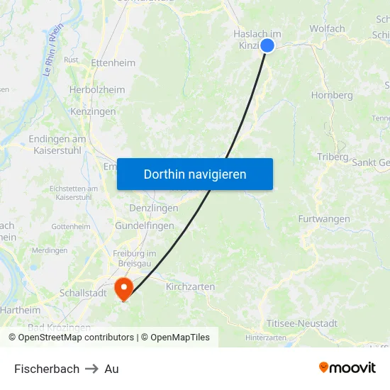 Fischerbach to Au map