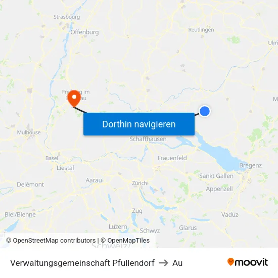 Verwaltungsgemeinschaft Pfullendorf to Au map